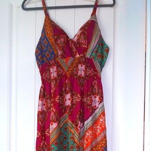 Whispers New York women's multi-colored, patterned long dress XL